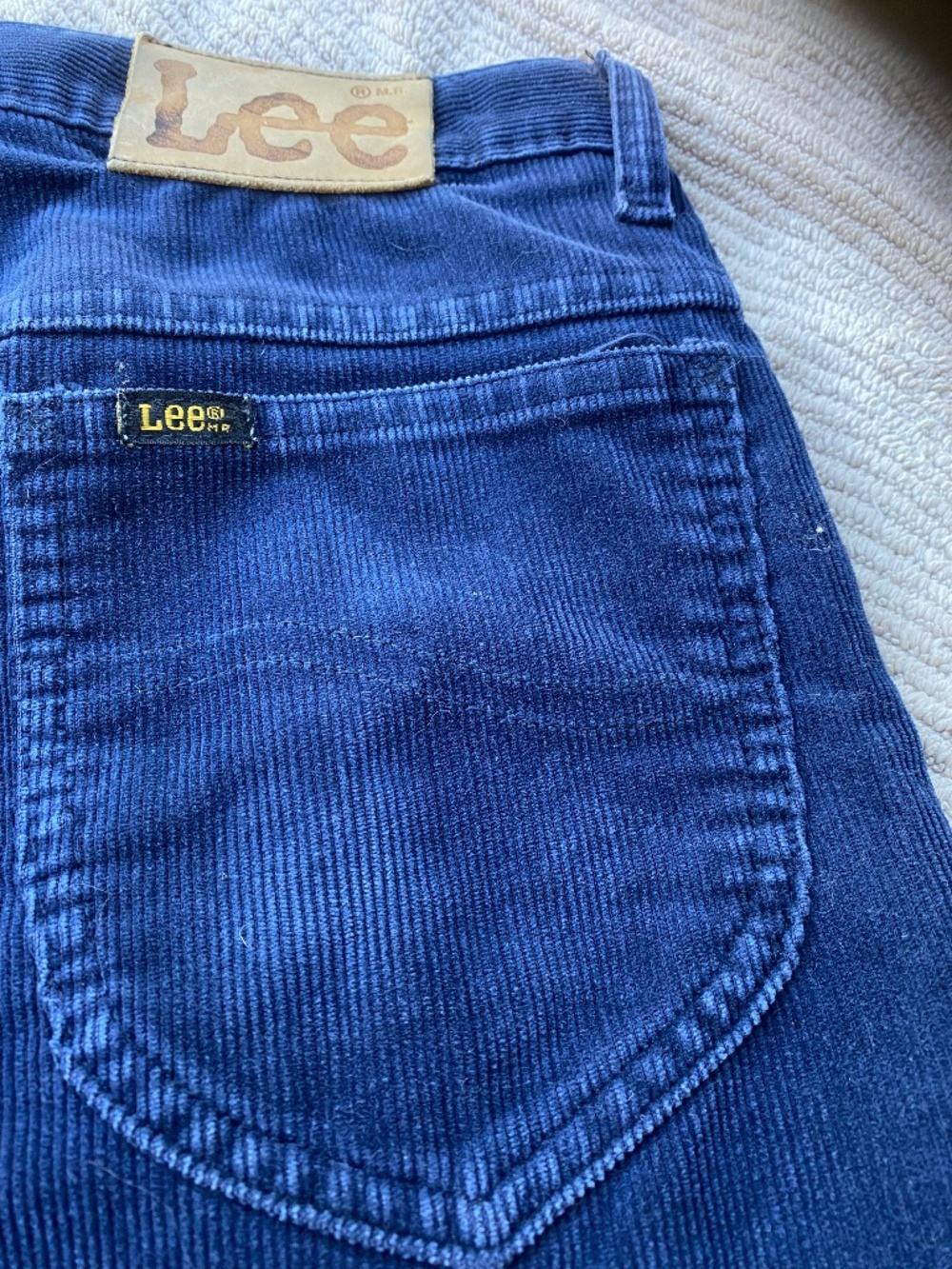 Vintage Lee / Men’s Blue Corduroy Pants / 30x34 / Straight Leg / Made in USA